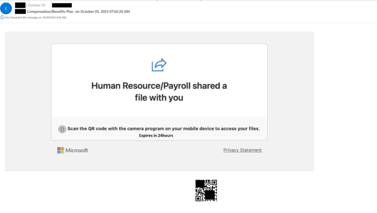 QR code in HR email