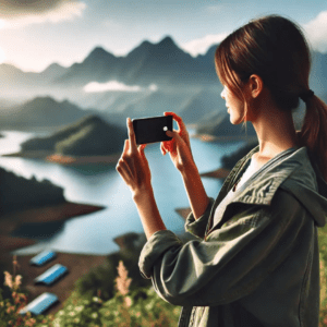 RV - Person taking a picture of view on her phone